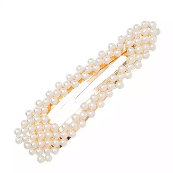 🔥HP🔥 NEW Large Barrettes / Clips Pearl & Acrylic - Picture 4 of 8